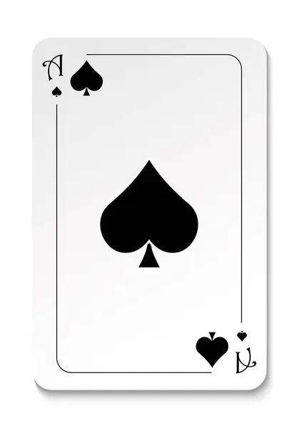 Ace Spades Strict Simple Playing Card Design Vector Illustration Isolated — Stock Vector