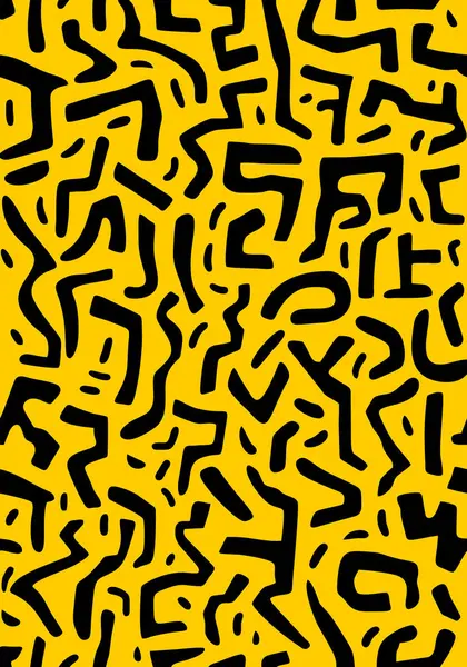 Απρόσκοπτη Αφηρημένη Φόντο Μαύρο Κίτρινο Μοτίβο Εικονογράφηση Διανύσματος — Διανυσματικό Αρχείο