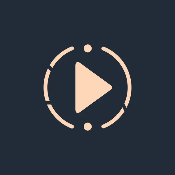 Media Player Play Button Εικονίδιο Επίπεδη Λογότυπο Εικονογράφηση Διανύσματος — Διανυσματικό Αρχείο