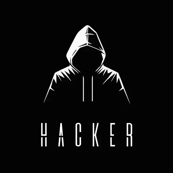 Λογότυπο Hacker Χάκερ Τύπος Κουκούλα Εικονογράφηση Διανύσματος — Διανυσματικό Αρχείο