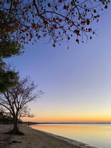 Gölde renkli sonbahar gündoğumu