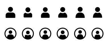 Kullanıcı simgesi vektör seti. Vektör avatarı. Profil ve siluet koleksiyonu. Vektör illüstrasyonu