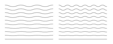 Vektör su dalgaları. Dalgalı zigzag çizgileri..