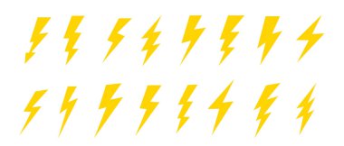 Şimşek çakın. Yıldırım resimli resim. Thundershock zigzag oku. Vektör