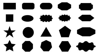 Geometrik şekiller vektör. Geometrik şekiller vektör illüstrasyonunu beyaz arkaplanda izole eder.