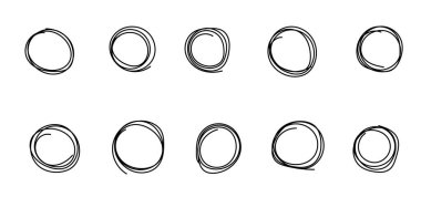 Çember çizimi şeffaf arkaplanda izole edildi. Sanat tasarımı dairesel karalama. Kalem ya da kalem graffiti kabarcığı ya da top taslağı çizimi