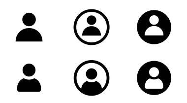 Kullanıcı simgesi vektör seti. Vektör avatarı. Profil ve siluet koleksiyonu. Vektör illüstrasyonu