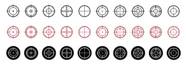 stock vector Target icon set. Target destination icon set. Focus target vector isolated icons on white background. Vector illustration