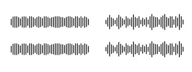 Ses dalgası simgesi. Ekolayzır şablonu. Sesli mesaj için ses dalgaları. Vektör illüstrasyonu 