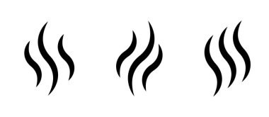 Aromalar simgeleri buharlaştırır. Duman, buhar düz çizgi simgeleri.