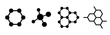 Molecular structure. Molecule logo vector icon. Molecular structure logo.  clipart