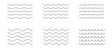 Dalga hattı hazır. Vektör su dalgaları. Dalgalı zigzag çizgileri..