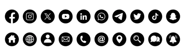 Sosyal medya logosu ayarlandı. Facebook Instagram X Twitter Youtube Snapchat Whatsap Linkedin Tiktok logo seti. Web simgesi seti. Sosyal ağ simgeleri koleksiyonu