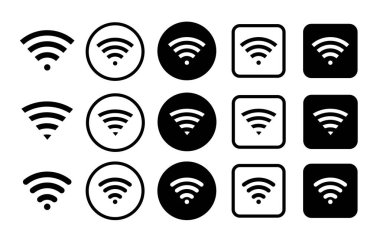 Karı simgesi seti. Karı simgesi. Uzaktan internet erişimi için Wi-Fi simgesi. Vektör illüstrasyonu