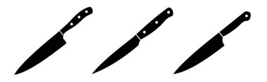 Mutfak bıçağı ikonu. Mutfak bıçağı silueti. Bıçak logo vektör çizimi