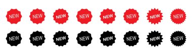 Yeni etiketler. Bir dizi yıldız patlaması. Fiyat etiketi, satış etiketi, fiyat etiketi, yıldız patlaması, kalite işareti, retro starlar, satış veya indirim etiketi, güneş ışığı çerçeveleri, alışveriş etiketleri
