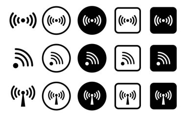  Karı simgesi. Uzaktan internet erişimi için Wi-Fi simgesi. Vektör illüstrasyonu
