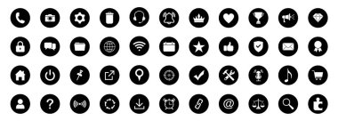 Web simgesi seti. Ev, e-posta, adres, dünya, sohbet, mesaj, posta, telefon, bilgi, destek, arama, web sitesi, simge. İletişim ve ağ simgeleri ayarlandı. Web sitesi simge vektörü.