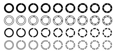 Pasta grafikleri. Bir dizi daire. Bilgi elementinin yuvarlak şekli. Vektör illüstrasyonu.