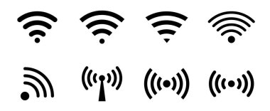  Karı simgesi. Uzaktan internet erişimi için Wi-Fi simgesi. Vektör illüstrasyonu