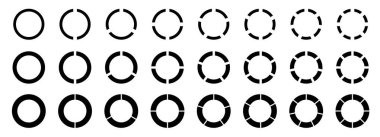 Pasta grafikleri. Bir dizi daire. Bilgi elementinin yuvarlak şekli. Vektör illüstrasyonu.