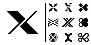 X harfi logo koleksiyonu. Premium Vektörü