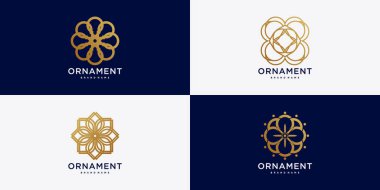 Vektör süsleme hattı sanat logosu tasarım koleksiyonu. Premium Vektörü