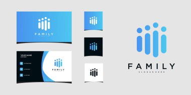 Soyut İnsanlar Logosu. Takım çalışması ve aile logosu için kullanılabilir. Premium Vektörü