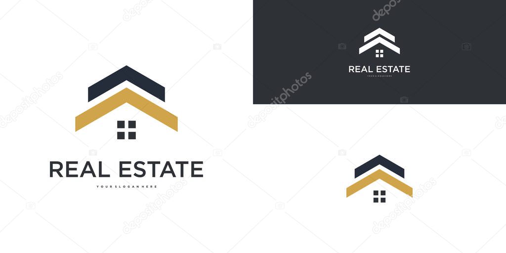 Home vector logo design template element for construction and architecture. Premium Vector