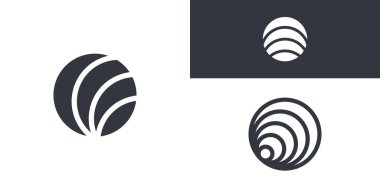 Modern gezegen logo tasarımları koleksiyonu. Premium Vektörü