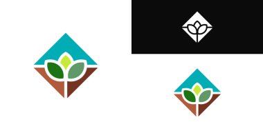 Yaratıcı doğa logosu tasarımı. Premium Vektörü