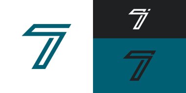 7 numaralı logo tasarım koleksiyonu. Premium Vektörü