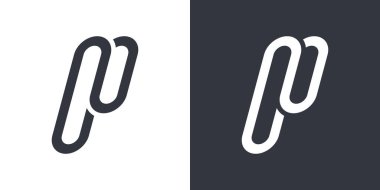 Yaratıcı konseptli P harfi logo tasarımı. Premium Vektörü