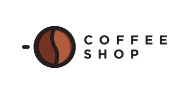 Modern konsept kafe logosu tasarımı. Premium Vektörü