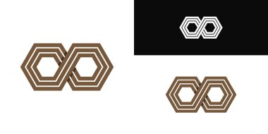 Invinity altıgen logo tasarım şablonu. Premium Vektörü