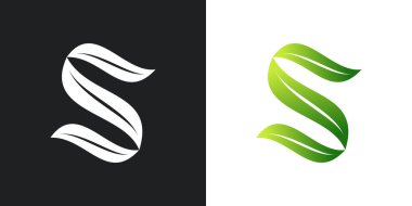 S harfi logo tasarımı yaratıcı bir kavram bırakır. Premium Vektörü