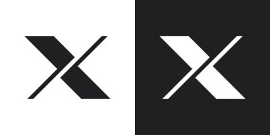 Yaratıcı konseptli X harfi logo tasarımı. Premium Vektörü