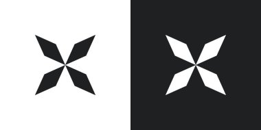 Yaratıcı konseptli X harfi logo tasarımı. Premium Vektörü