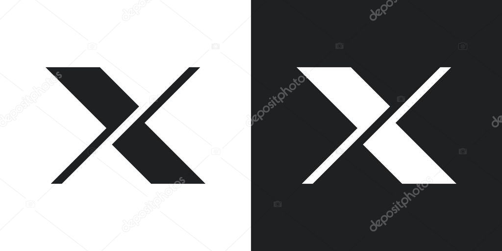 Letter X logo design with creative concept. Premium Vector