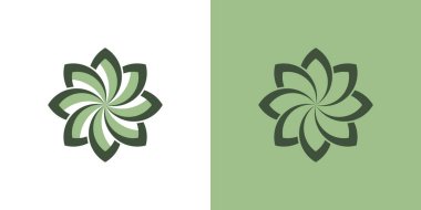 Soyut çiçek logosu tasarımı. Premium Vektörü