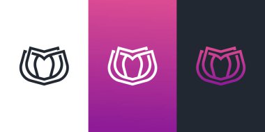 Gül çiçeği logosu tasarımı minimalist. Premium Vektörü