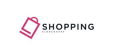 Yaratıcı alışveriş çantası konsept logo tasarımı. Premium Vektörü