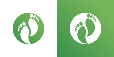 Soyut ayak bakım logosu tasarımı. Premium Vektörü