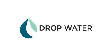 Soyut mavi su damlası logosu tasarımı. Premium Vektörü 