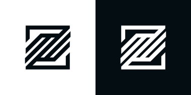 Z harfi, kare çizgileri olan logo tasarımı. Premium Vektörü