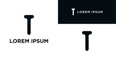 Basit T harfi logo tasarım şablonu. Premium Vektörü