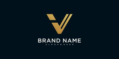 Yaratıcı soyut V harfi logo tasarımı. Preamium Vektörü