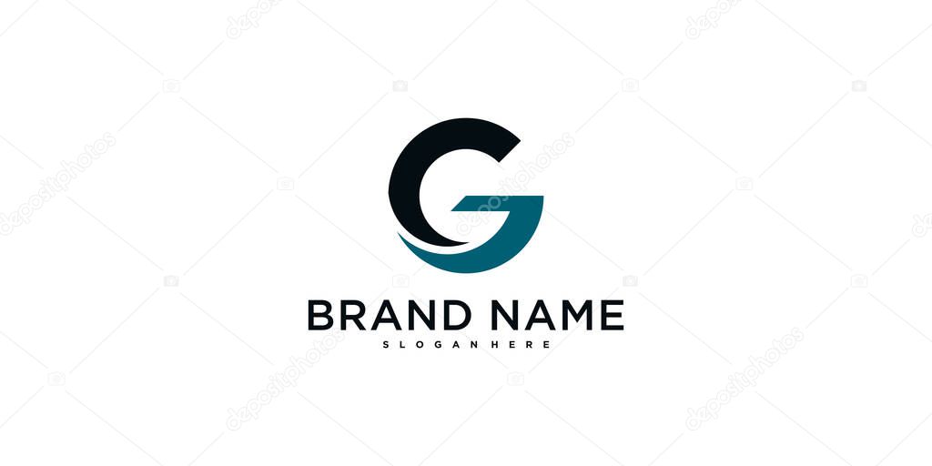 Modern letter G abstract logo design. Preamium Vector