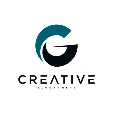 Yaratıcı soyut G harfi logo tasarımı. Preamium Vektörü