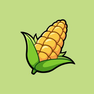 Tatlı mısır illüstrasyonu. Dekorasyon, çıkartma, simge ve diğerleri için uygun.